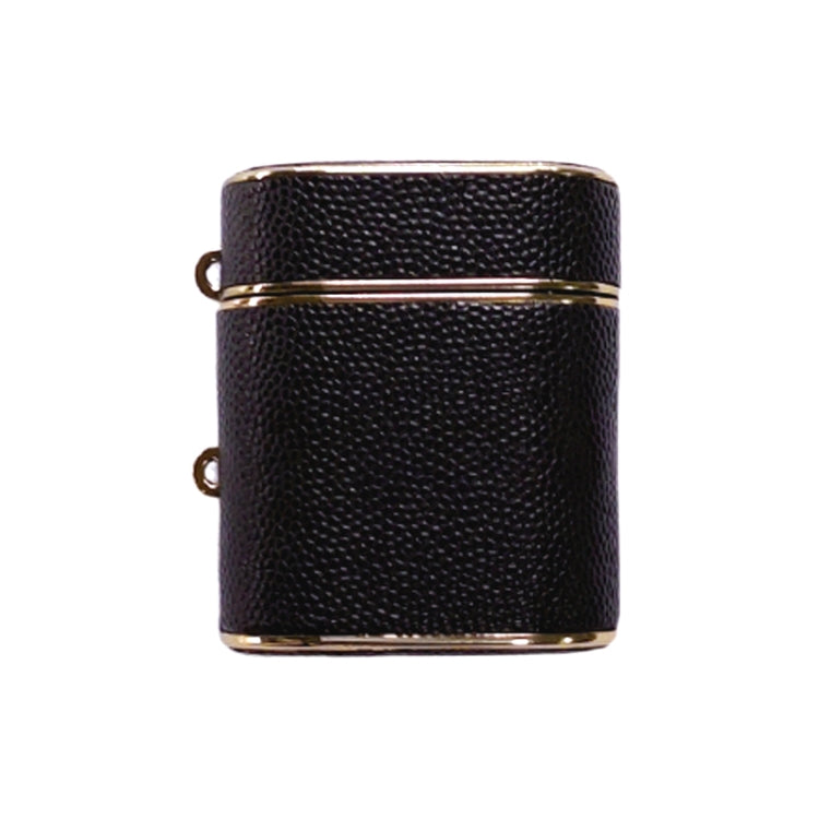 For AirPods 2 / 1 Cylindrical Ball Texture Bluetooth Earphone Protective Case(Black)