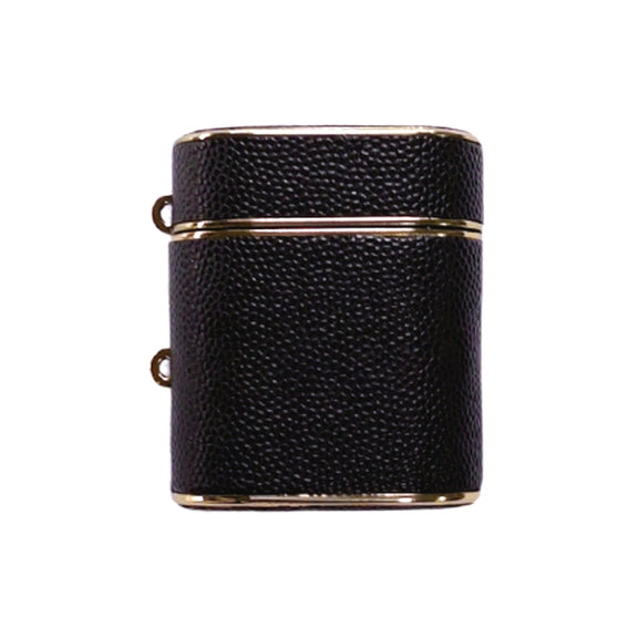 For AirPods 2 / 1 Cylindrical Ball Texture Bluetooth Earphone Protective Case(Black)