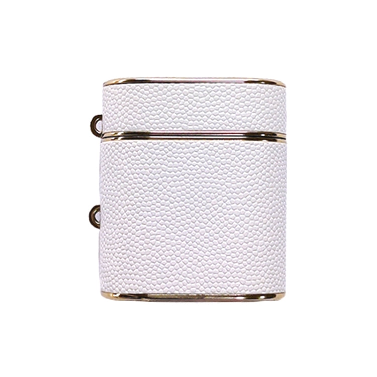 For AirPods 2 / 1 Cylindrical Ball Texture Bluetooth Earphone Protective Case(White)