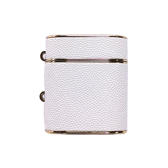 For AirPods 2 / 1 Cylindrical Ball Texture Bluetooth Earphone Protective Case(White)