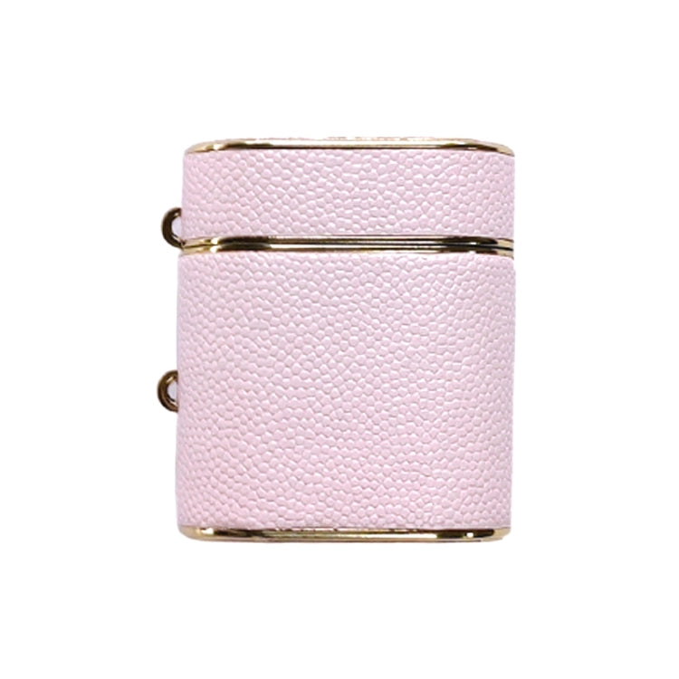 For AirPods 2 / 1 Cylindrical Ball Texture Bluetooth Earphone Protective Case(Light Pink)