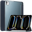 For iPad Pro 11 2024 3-fold Semi-transparent Frosted Smart Leather Tablet Case(Dark Blue) - iPad Pro 11 2024 Cases by PMC TechLife | Online Shopping South Africa | PMC TechLife | Buy Now Pay Later Mobicred