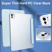 For iPad Pro 11 2024 3-fold Semi-transparent Frosted Smart Leather Tablet Case(Sky Blue)