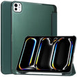For iPad Pro 13 2024 3-fold Semi-transparent Frosted Smart Leather Tablet Case(Dark Green) - iPad Pro 13 2024 Cases by PMC TechLife | Online Shopping South Africa | PMC TechLife | Buy Now Pay Later Mobicred