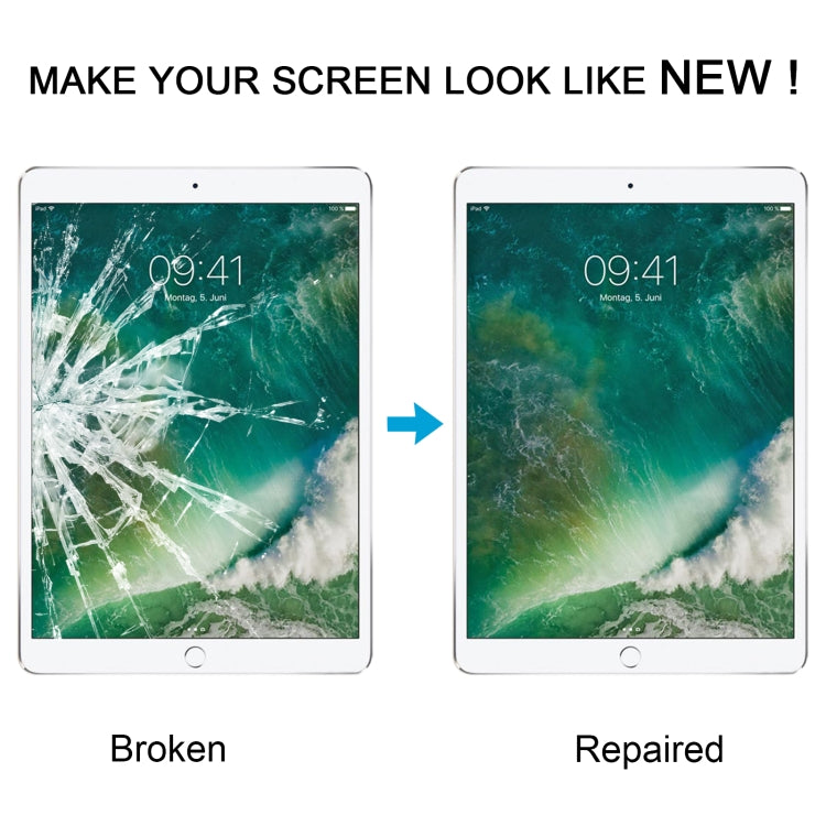 For iPad Pro 10.5 Front Screen Outer Glass Lens with OCA Optically Clear Adhesive(White)