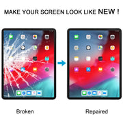 For iPad Pro 12.9 2018 2020 Front Screen Outer Glass Lens with OCA Optically Clear Adhesive(Black)