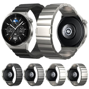 22mm One-Bead Magnetic Buckle Titanium Metal Watch Band(Black)
