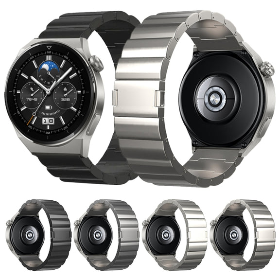 22mm One-Bead Magnetic Buckle Titanium Metal Watch Band(Black)
