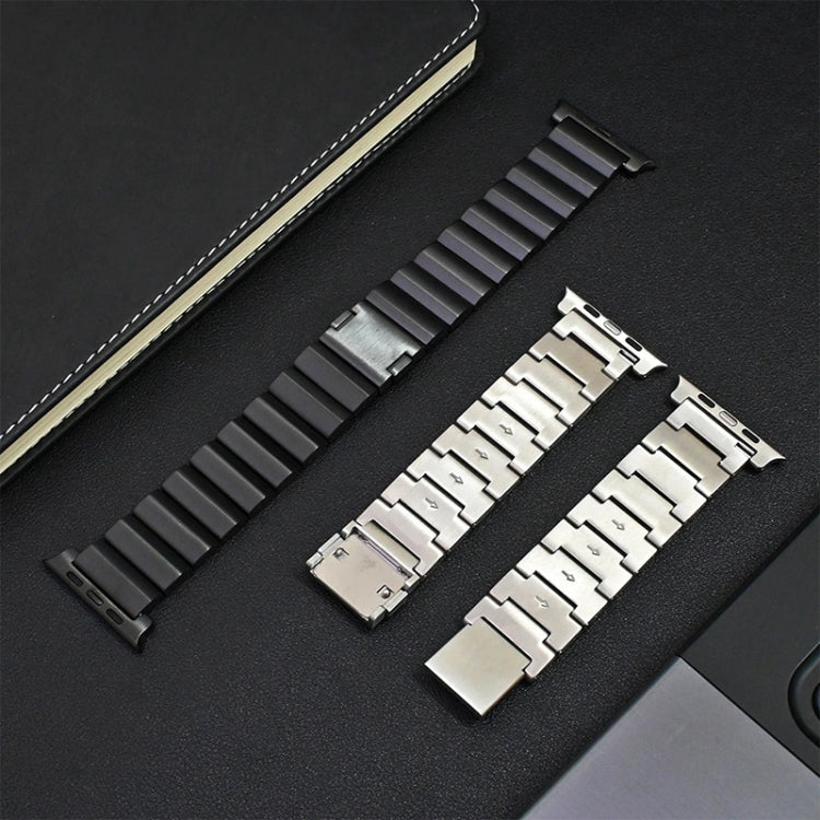 22mm One-Bead Magnetic Buckle Titanium Metal Watch Band(Black)