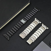22mm One-Bead Magnetic Buckle Titanium Metal Watch Band(Black)