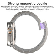 22mm One-Bead Magnetic Buckle Titanium Metal Watch Band(Black)
