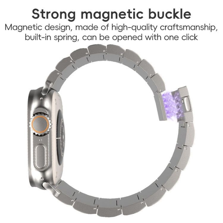 22mm One-Bead Magnetic Buckle Titanium Metal Watch Band(Silver)
