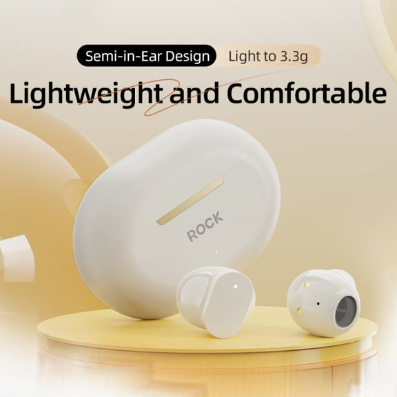 ROCK EB900 Bluetooth 5.3 TWS Bluetooth Earphones(Beige)