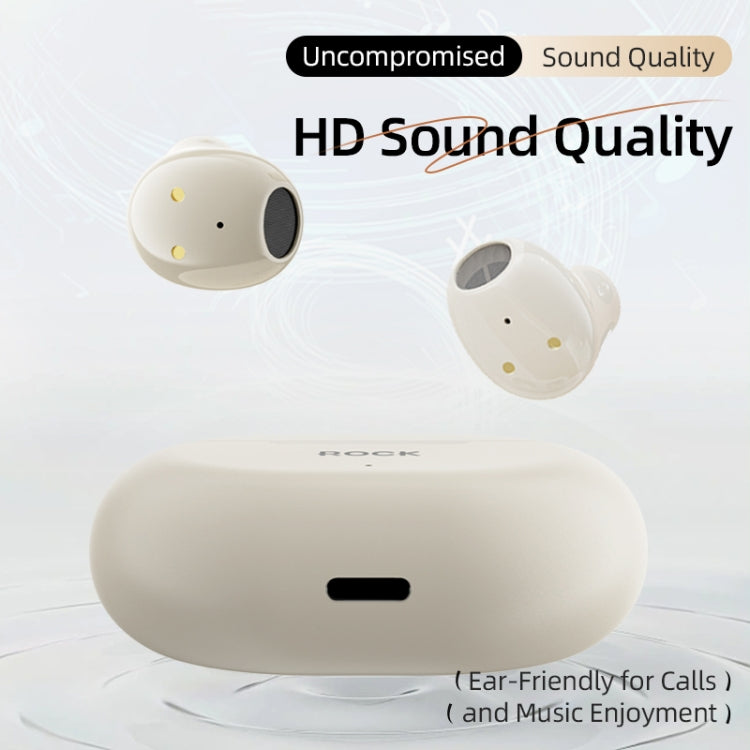 ROCK EB900 Bluetooth 5.3 TWS Bluetooth Earphones(Beige)