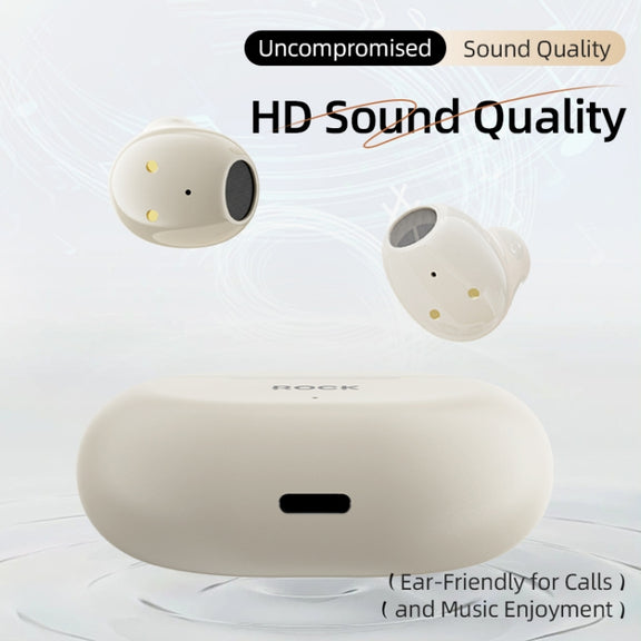 ROCK EB900 Bluetooth 5.3 TWS Bluetooth Earphones(Beige)
