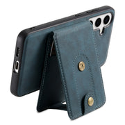 For Samsung Galaxy S24 5G Denior D14 NK Retro Pattern MagSafe Magnetic Card Holder Leather Phone Case(Blue)
