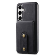 For Samsung Galaxy S24 5G Denior D14 NK Retro Pattern MagSafe Magnetic Card Holder Leather Phone Case(Black)