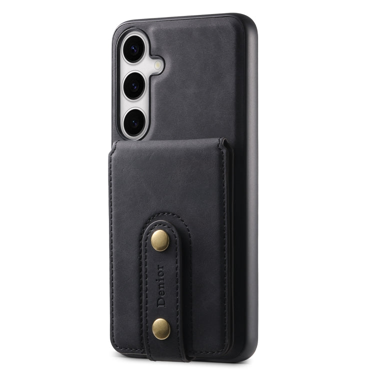 For Samsung Galaxy S24 5G Denior D14 NK Retro Pattern MagSafe Magnetic Card Holder Leather Phone Case(Black)