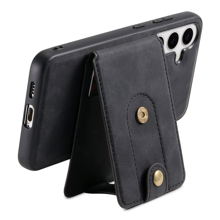 For Samsung Galaxy S24 5G Denior D14 NK Retro Pattern MagSafe Magnetic Card Holder Leather Phone Case(Black)