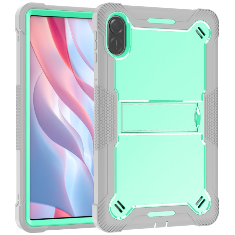 For Honor Pad X9 Shockproof Silicone Hybrid PC Tablet Case with Holder(Mint Green + Grey)