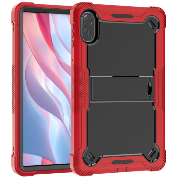 For Honor Pad X9 / X8 Pro Shockproof Silicone Hybrid PC Tablet Case with Holder(Black + Red)