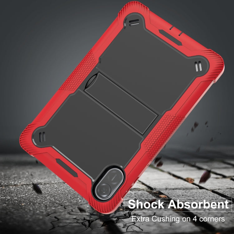 For Honor Pad X9 / X8 Pro Shockproof Silicone Hybrid PC Tablet Case with Holder(Black + Red)