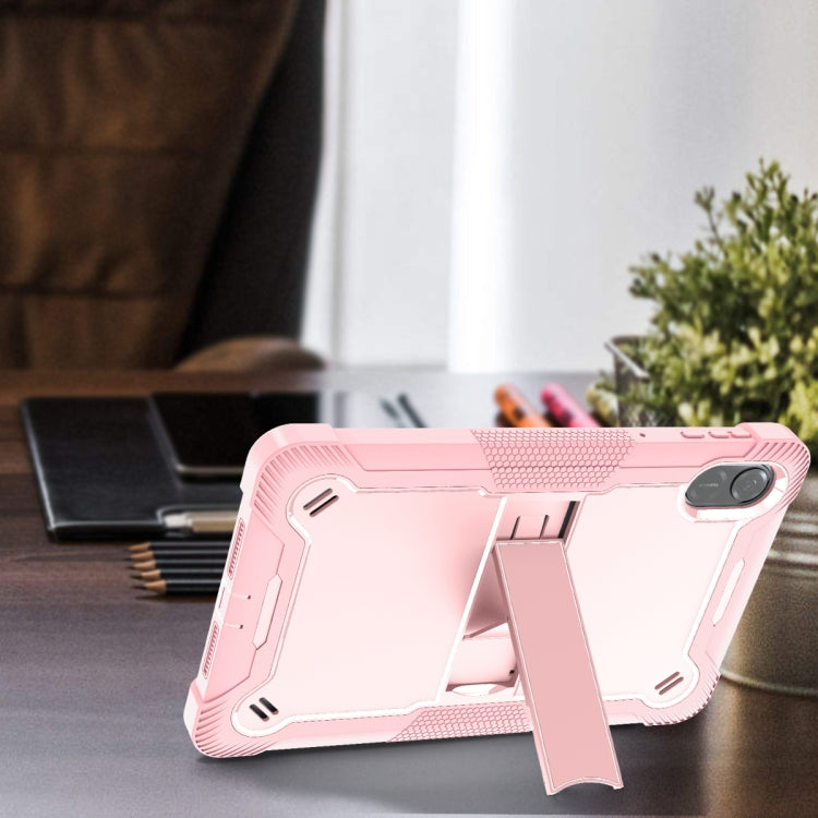 For Honor Pad X9 / X8 Pro Shockproof Silicone Hybrid PC Tablet Case with Holder(Rose Gold)