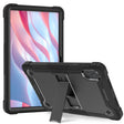 For Honor Pad X9 / X8 Pro Shockproof Silicone Hybrid PC Tablet Case with Holder(Black) - Honor by PMC TechLife | Online Shopping South Africa | PMC TechLife | Buy Now Pay Later Mobicred