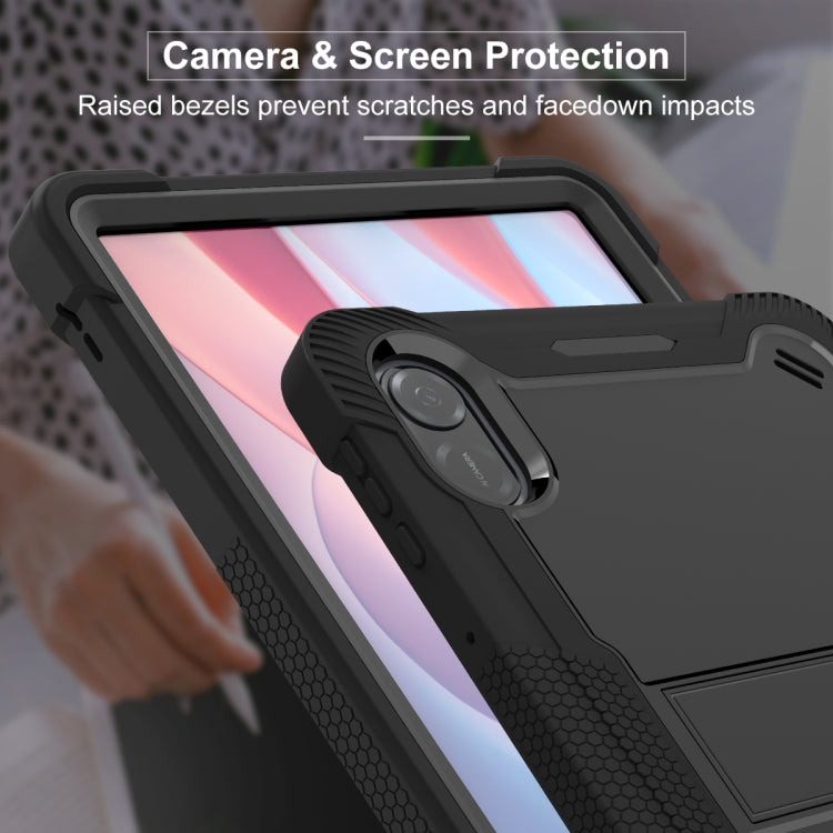 For Honor Pad X9 / X8 Pro Shockproof Silicone Hybrid PC Tablet Case with Holder(Black)