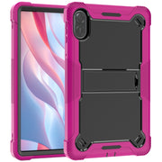 For Honor Pad X9 / X8 Pro Shockproof Silicone Hybrid PC Tablet Case with Holder(Black + Rose Red)