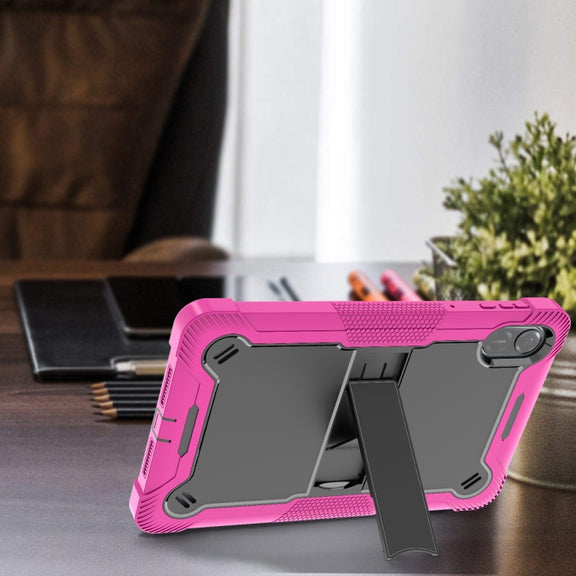 For Honor Pad X9 / X8 Pro Shockproof Silicone Hybrid PC Tablet Case with Holder(Black + Rose Red)