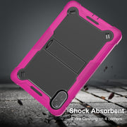 For Honor Pad X9 / X8 Pro Shockproof Silicone Hybrid PC Tablet Case with Holder(Black + Rose Red)