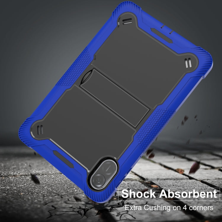 For Honor Pad X9 / X8 Pro Shockproof Silicone Hybrid PC Tablet Case with Holder(Black + Dark Blue)