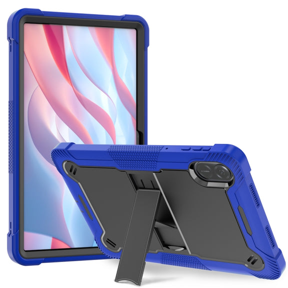 For Honor Pad X9 / X8 Pro Shockproof Silicone Hybrid PC Tablet Case with Holder(Black + Dark Blue)