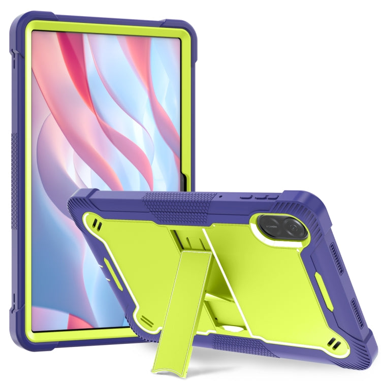For Honor Pad X9 / X8 Pro Shockproof Silicone Hybrid PC Tablet Case with Holder(Yellow Green + Navy Blue)