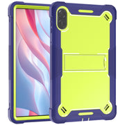 For Honor Pad X9 / X8 Pro Shockproof Silicone Hybrid PC Tablet Case with Holder(Yellow Green + Navy Blue)