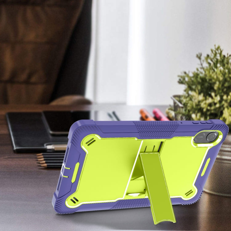 For Honor Pad X9 / X8 Pro Shockproof Silicone Hybrid PC Tablet Case with Holder(Yellow Green + Navy Blue)