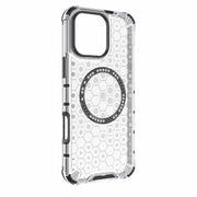 For iPhone 16 Pro Max Honeycomb Magnetic Ring Shockproof Phone Case(White)