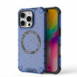 For iPhone 16 Pro Honeycomb Magnetic Ring Shockproof Phone Case(Blue) - iPhone 16 Pro Cases by PMC TechLife | Online Shopping South Africa | PMC TechLife | Buy Now Pay Later Mobicred