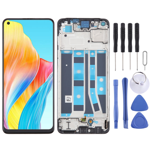 For OPPO A78 4G CPH2565 OLED LCD Screen Digitizer Full Assembly with Frame