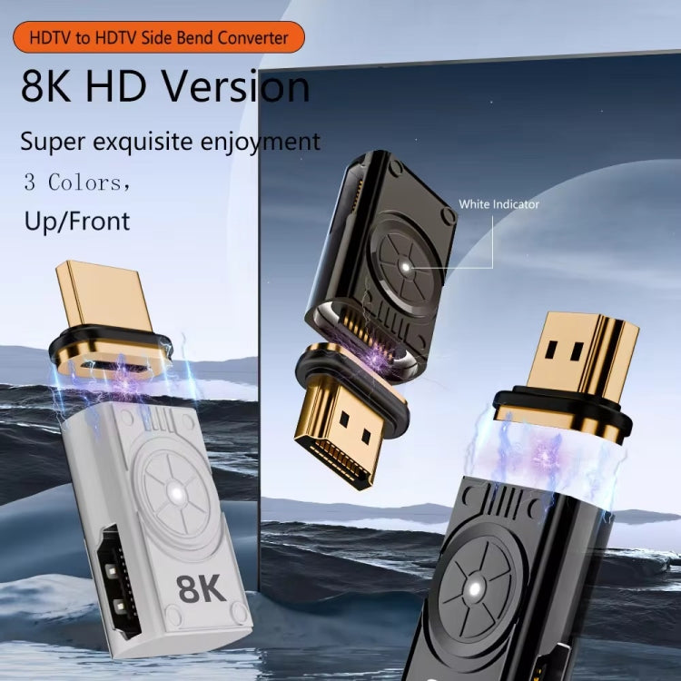 8K 60Hz HDTV to HDTV Side Bend Magnetic Converter(Brown Left Bend)