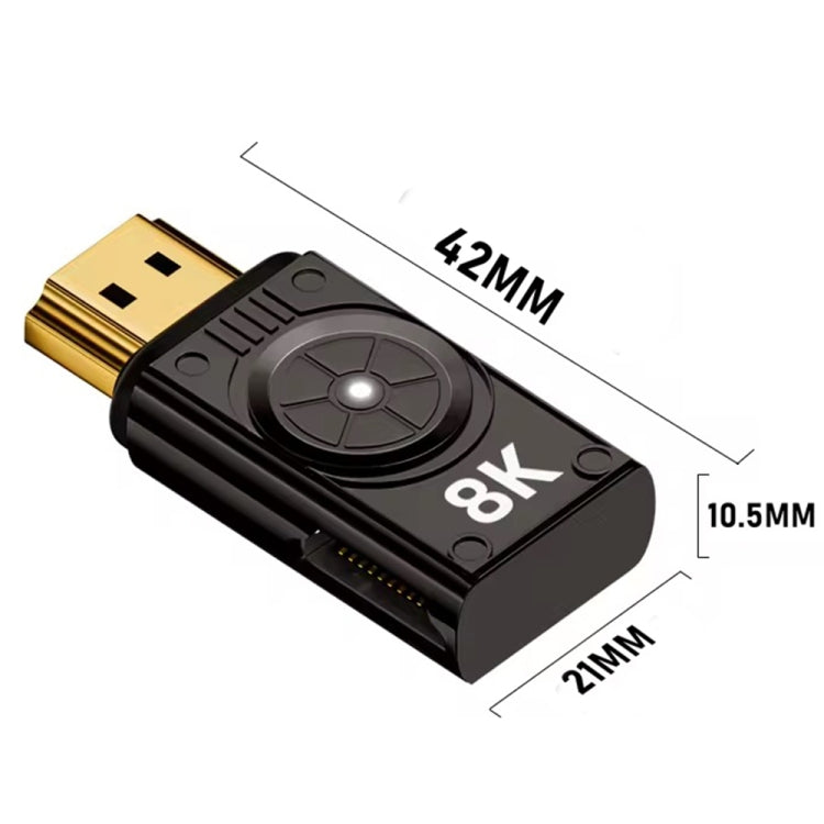 8K 60Hz HDTV to HDTV Side Bend Magnetic Converter(Brown Left Bend)