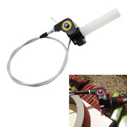 Off-road Motorcycle Modified 22mm Handle Throttle Clamp Hand Grip Big Torque Oil Visual Throttle Accelerator for with Cable(Gold with Silver Throttle Cable)