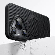 For Huawei Pura 70 Double Ring MagSafe Holder Carbon Fibre Phone Case(Silver)