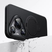 For Huawei Pura 70 Pro Double Ring MagSafe Holder Carbon Fibre Phone Case(Black)