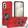 For Motorola Moto G Play 5G 2024 Armor PC + TPU Camera Shield Phone Case(Red) - Motorola Cases by PMC Jewellery | Online Shopping South Africa | PMC Jewellery | Buy Now Pay Later Mobicred