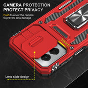For Motorola Moto G Play 5G 2024 Armor PC + TPU Camera Shield Phone Case(Red)