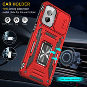 For Motorola Moto G Play 5G 2024 Armor PC + TPU Camera Shield Phone Case(Red)