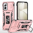 For Motorola Moto G Play 5G 2024 Armor PC + TPU Camera Shield Phone Case(Rose Gold) - Motorola Cases by PMC Jewellery | Online Shopping South Africa | PMC Jewellery | Buy Now Pay Later Mobicred