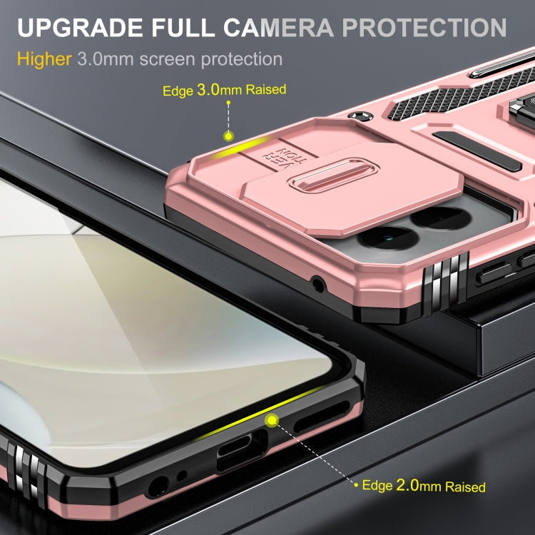 For Motorola Moto G Play 5G 2024 Armor PC + TPU Camera Shield Phone Case(Rose Gold)